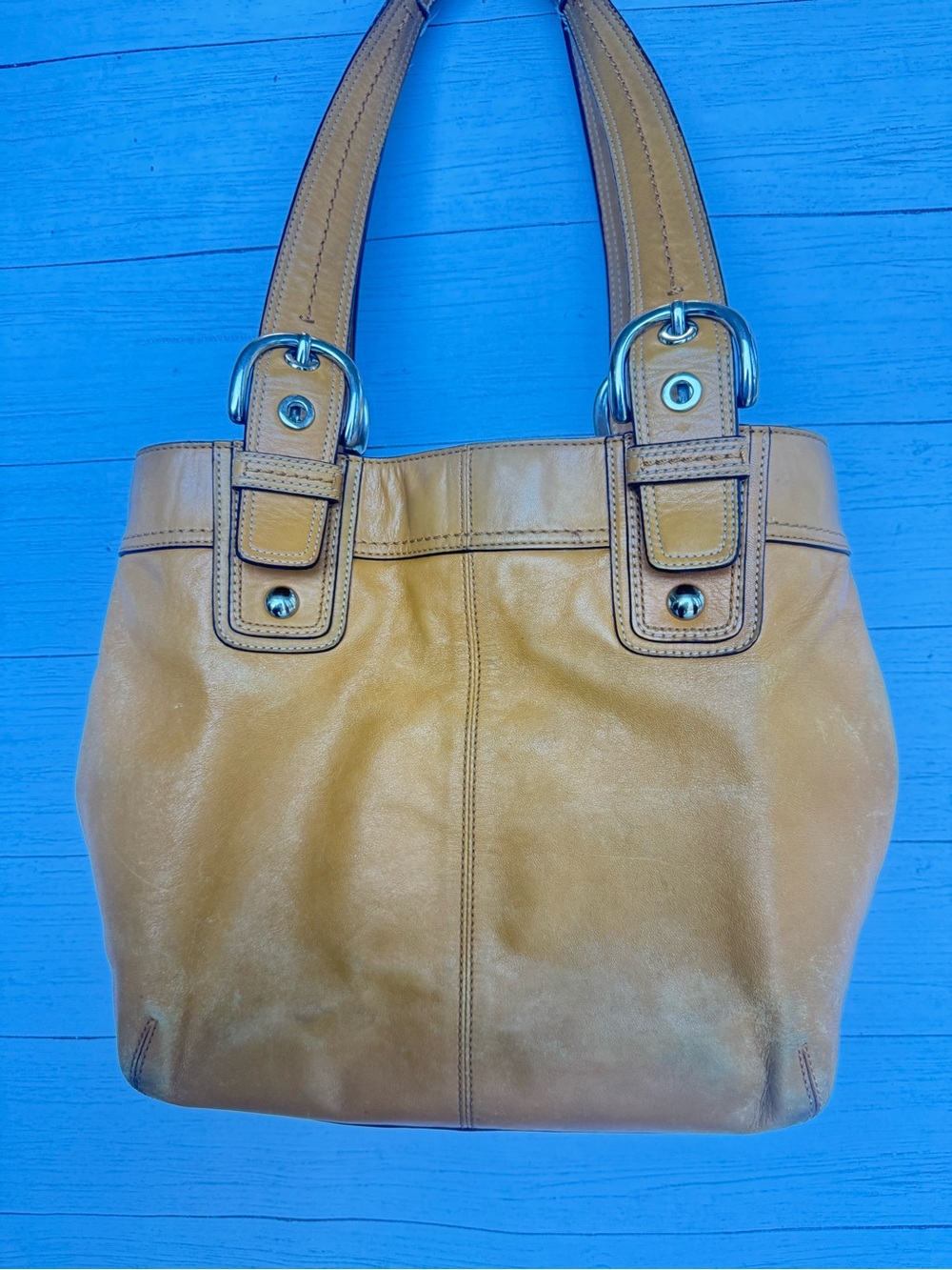 Coach Soho Pleated Mustard Leather Shoulder Bag & Wallet Set F15045 - Picture 6 of 16
